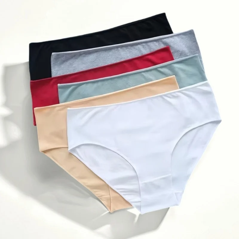 

1Pc Cotton Briefs Women Pantys High Waist Panties Female Underpants Solid Color Pantys Intimates Plus Size Lingerie M-2XL