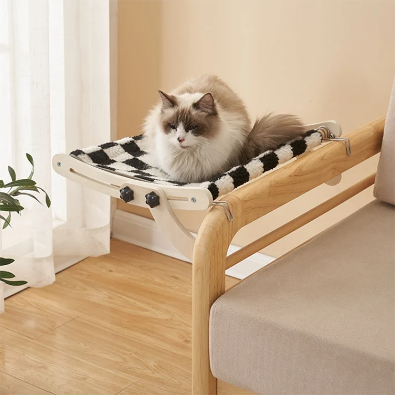 Versatile Hanging Cat Bed Cat Hammock Sofa Furniture Kitten Indoor Wooden Cat Bed Can Be Hung or Placed on the Ground