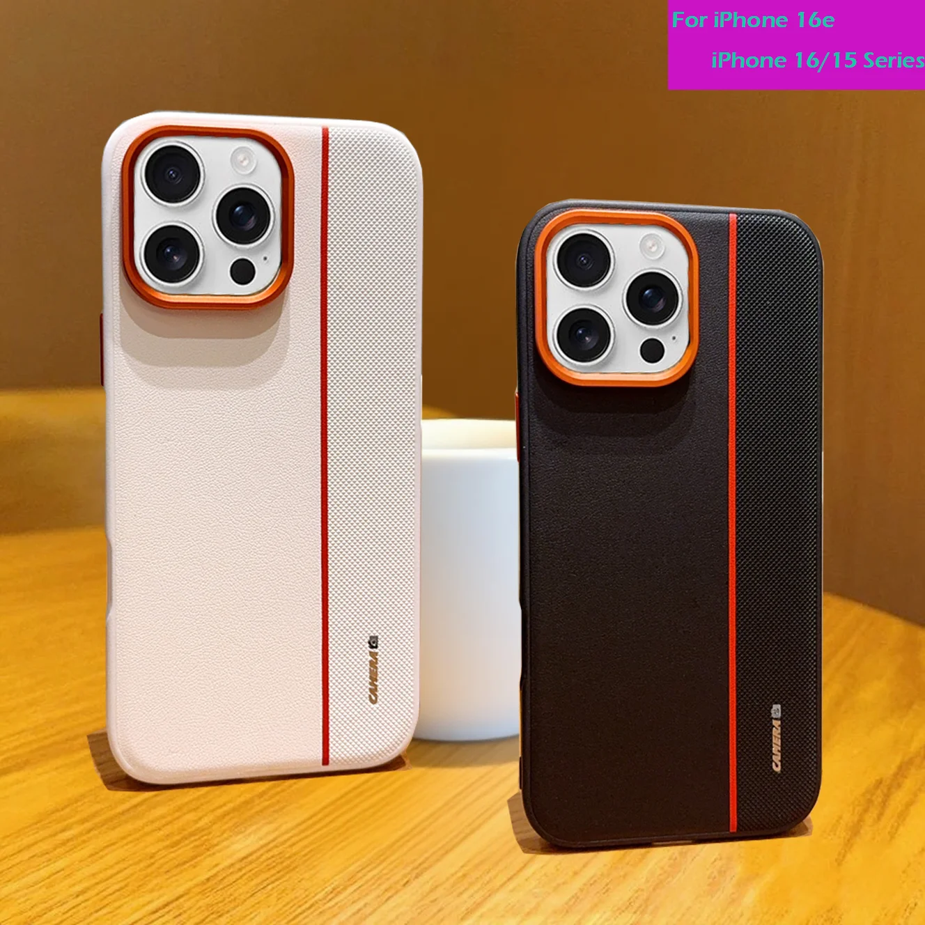 

Camera Style Phone Case For Apple iPhone 16 15 Pro Max Plus Protective Shell Luxury PU Leather Shockproof Cover For iPhone 16e