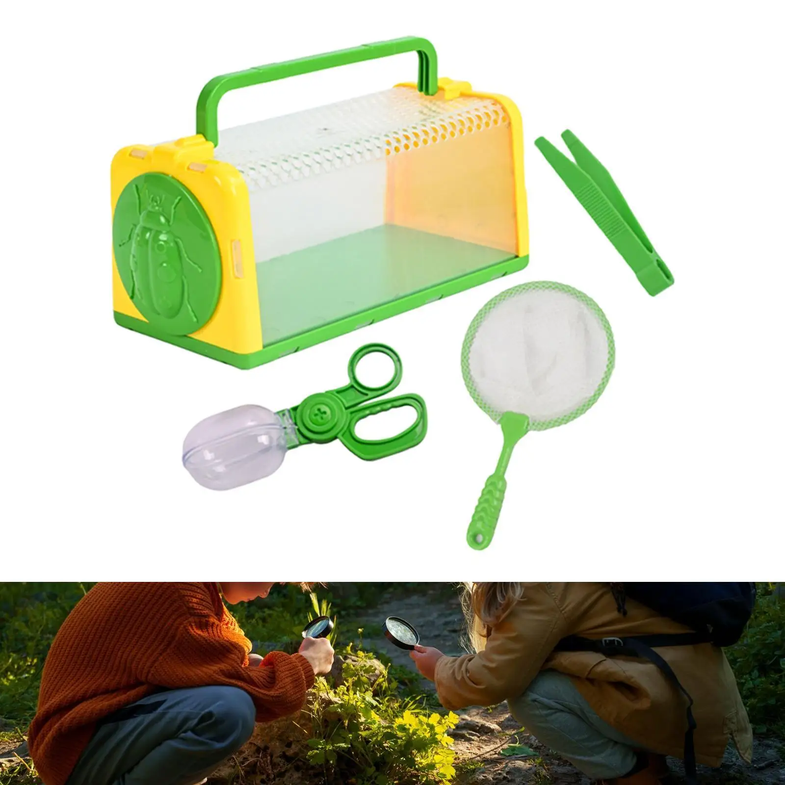 Portable Bug Catcher Set Play Children Outdoor Experiment Catching Tool Bug Catching Set Kids Explorer for Toddlers Kids Ages 3+