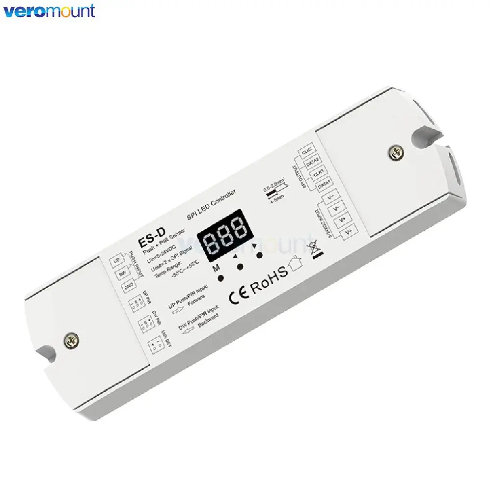 DC5V-24V Dual PIR Sensor Dual Push Button SPI Treppenlicht Controller ES-D ES-DP RF WiFi Version für Pixel RGB/Weiß LED Streifen