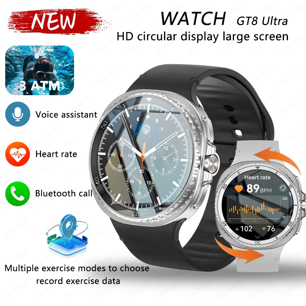 

2025 New Watch 8 Classic Smartwatch Men's 3ATM NFC Mult-Sport Fitness Tracker Heart Rate Bluetooth Call Waterproof Smartwatch