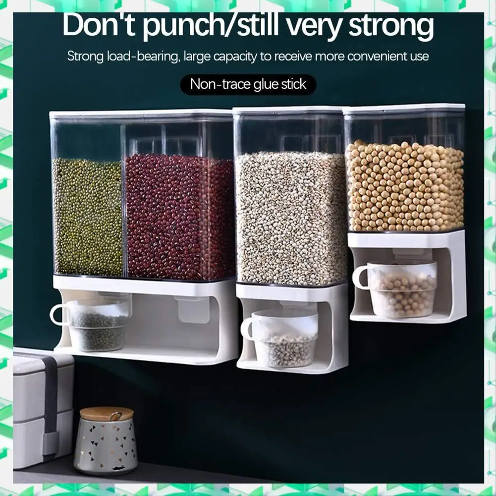 

FIZP Wall-Mounted Dry Food Dispenser, Cereal Dispenser,Storage Cereal Container, For Cereal,Rice Kitchen Storage Containers