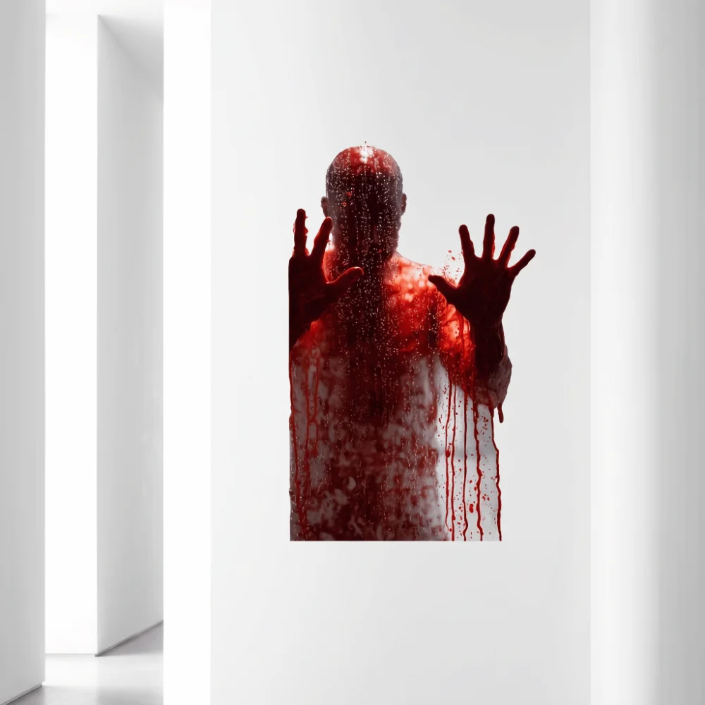 PVC Spooky Style Window Stickers Self-Adhesive Scary Silhouette Halloween Wall Decals Hand Print Shadow Cling Stickers