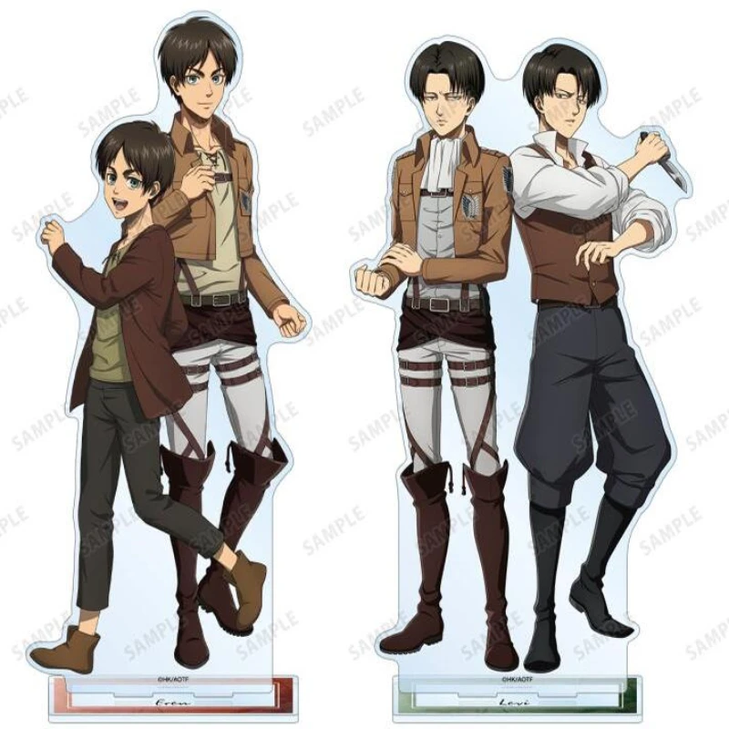 Game Eren Yeager Levi Ackerman Acrylic Stand Doll Anime Figure Model Plate Cosplay Toy for Gift