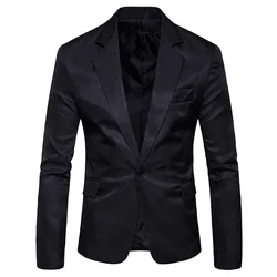 Spring Autumn Black Suit Jacket Men's Fashion Customized Blazer Wedding Party Dress Coat Suitable for All Seasons Suits Coats