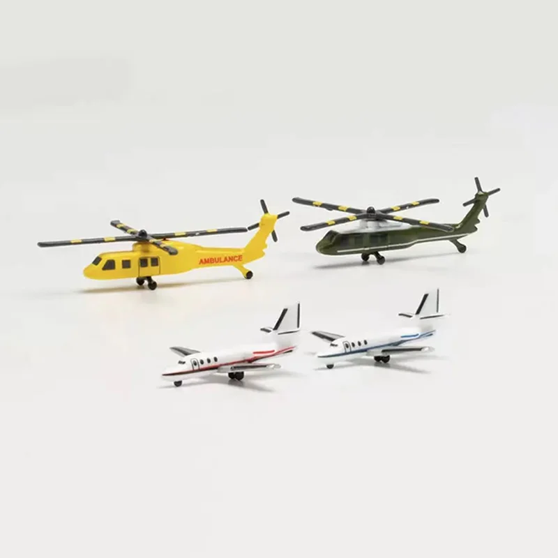 4pcs 1/500 Helicopter Bizjet Package 535939 Finished Small Aircraft Model Adult Fans Collectible Display Airplane Collectible