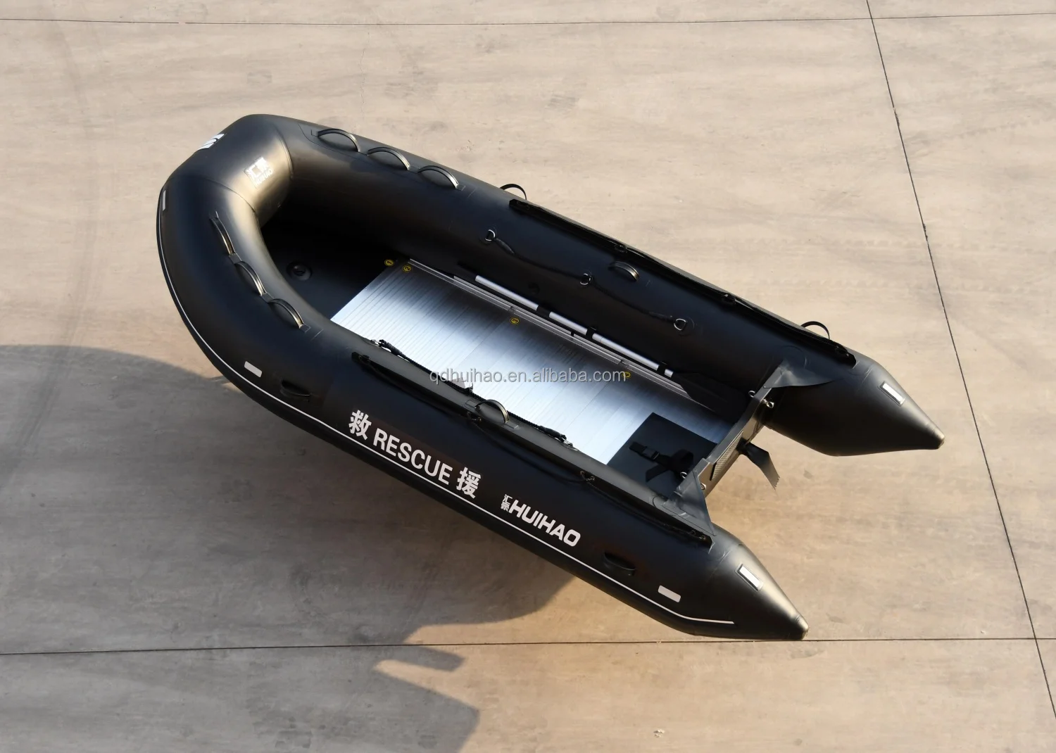 3.8m Aluminum RIB Fishing Boat with PVC Hypalon Tubes Outboard Gaso line Engine Remote Control 530kg Capacity