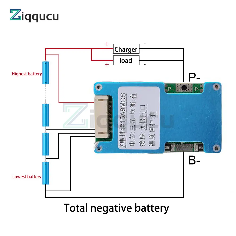 Bilans baterii BMS 7S 24V 15A 20A 25A litowo 18650 ładowania PCB korektor z NTC zabezpieczenie przed przegrzaniem dla Ebike/Escooter