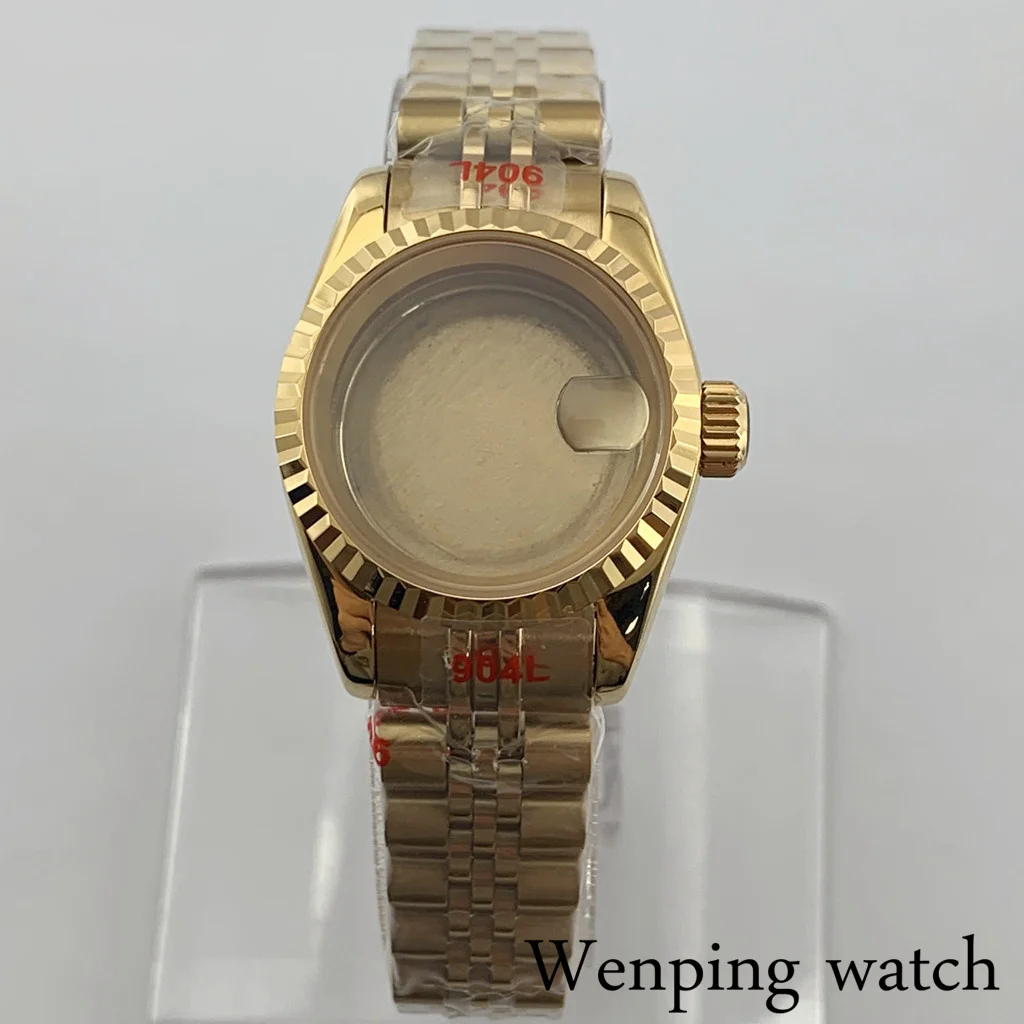 New Original 26mm Watch Case Silver Rose Gold Sapphire Glass Stainless Steel Fit NH05 NH06A Automatic Movement Accessories Parts