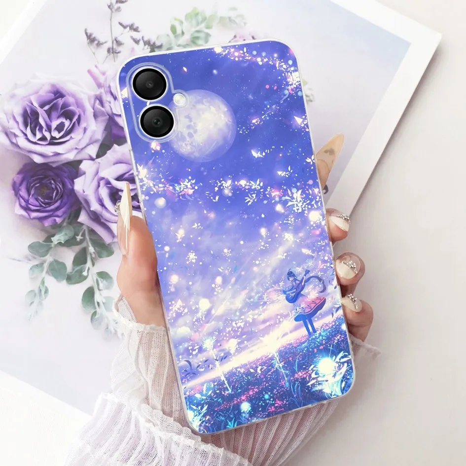 حافظة لهاتف سامسونج جالاكسي A06 4G SM-A065F موضة جديدة زهور غطاء ناعم من السيليكون الشفاف لهاتف سامسونج A07 2025 A 07 GalaxyA07 Fundas #6