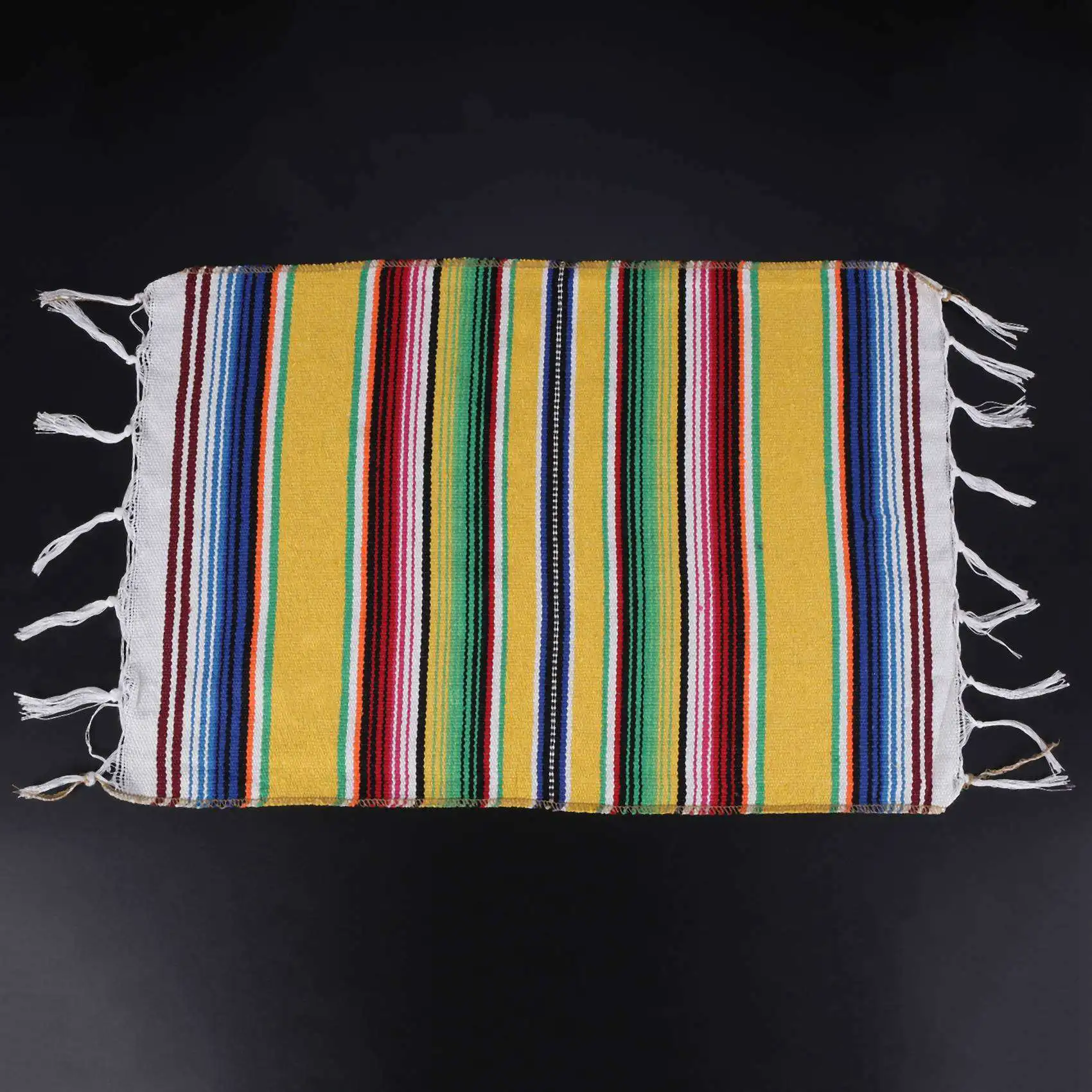 ABMS-2X Mexican Table Place Mats,Mexican Assorted Placemats Mexican Party Wedding, Fringe Blanket Table Runner 12 X 16 Inch - view 2