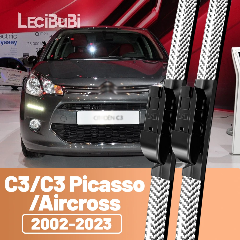 2 stücke Frontscheibe Scheibenwischerblätter Carbon Faser Scheibenwischer Für Citroen C3 Picasso Aircross 2002-2023 2008 2009 2010 2011