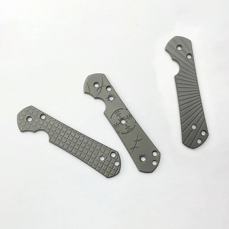 

3 Patterns Titanium Alloy Custom Knife Handle Scale for Chris Reeve Large Sebenza 21 Knives DIY Making Grip Patch Accessories