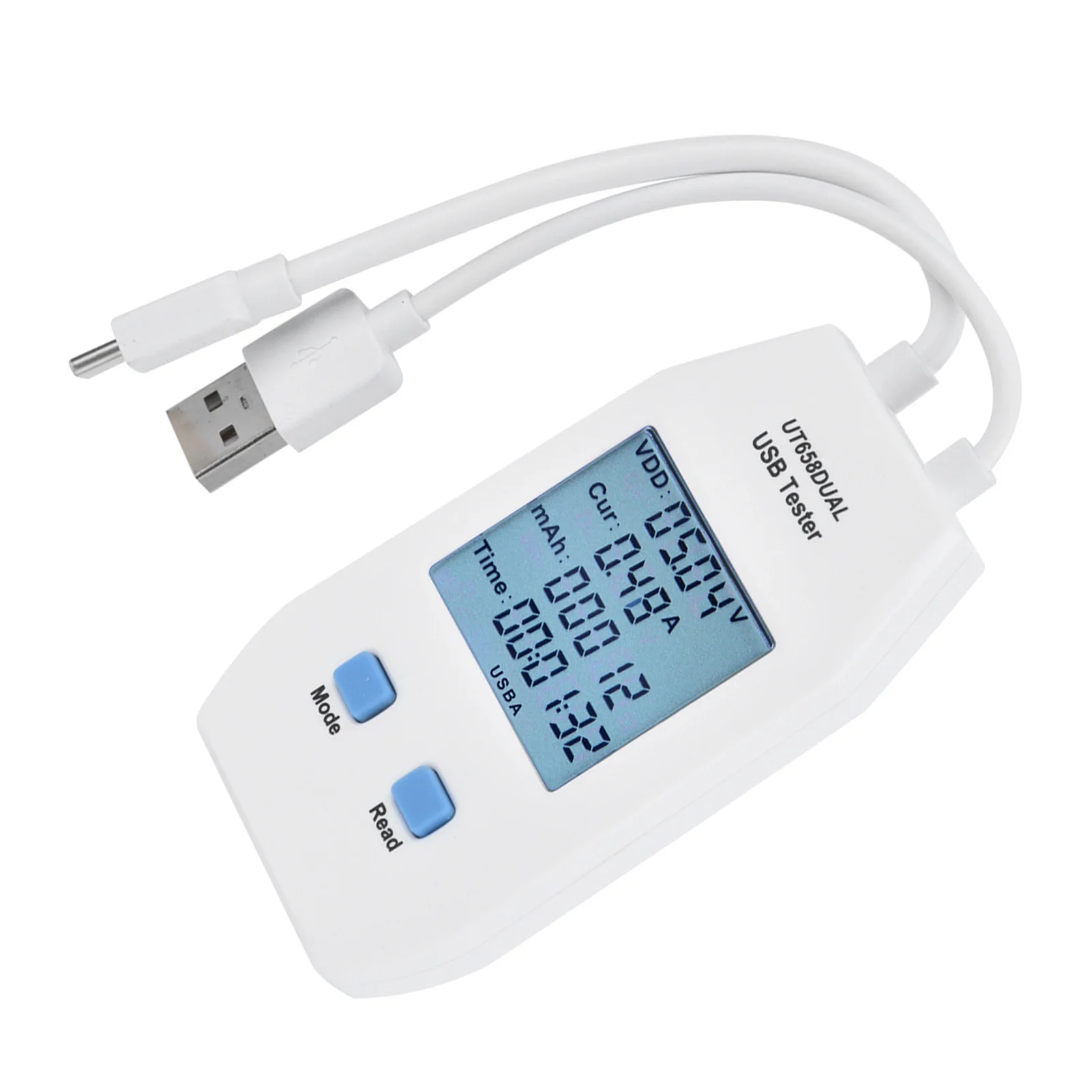 UNi T LCD USB Tester Detector Voltmeter Ammeter Digital Power Capacity Tester Meter(UT658 Dual)