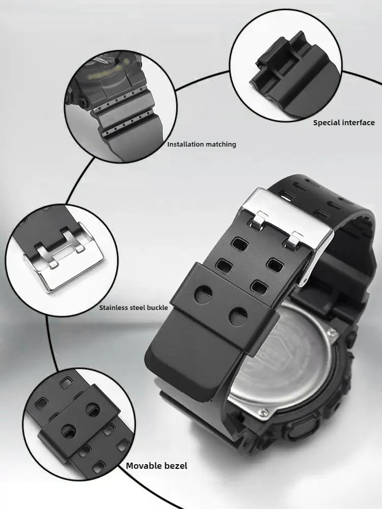 Silicone Watch Strap for G-shock C-a-s-i-o GA110 Black Gold Ga100 Men's Ga140 Accessories 16