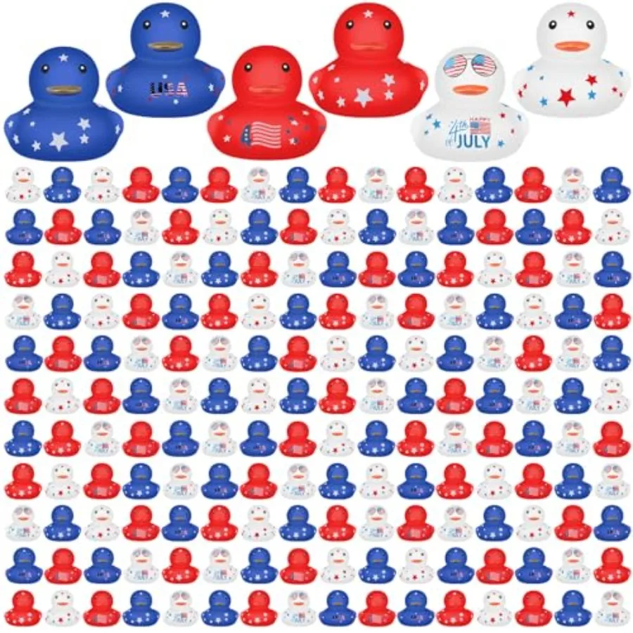 

Pcs Patriotic Rubber Duck Bulk 1.96 Inch 4th of July 2th Anniversary Rubber Duck Independence Day 1776-2026 American Flag Ducky