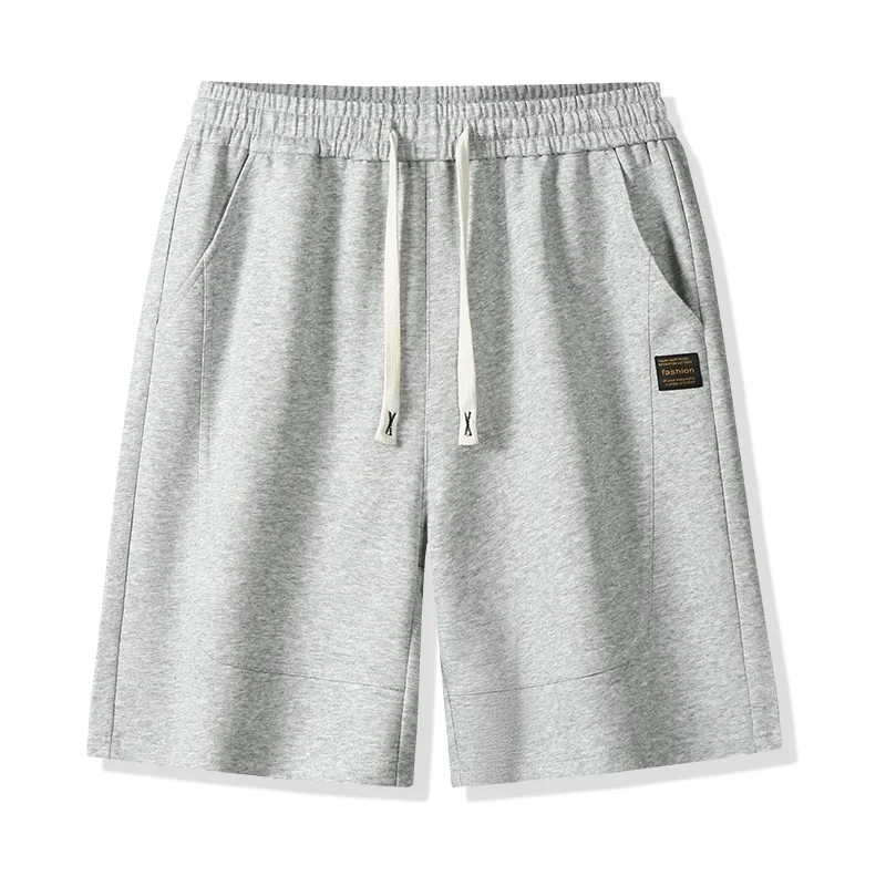 

Новые мужские спортивные шорты, мужские летние тонкие повседневные спортивные штаны большого размера, свободные трикотажные средние брюки, серые брюки с пятью точками