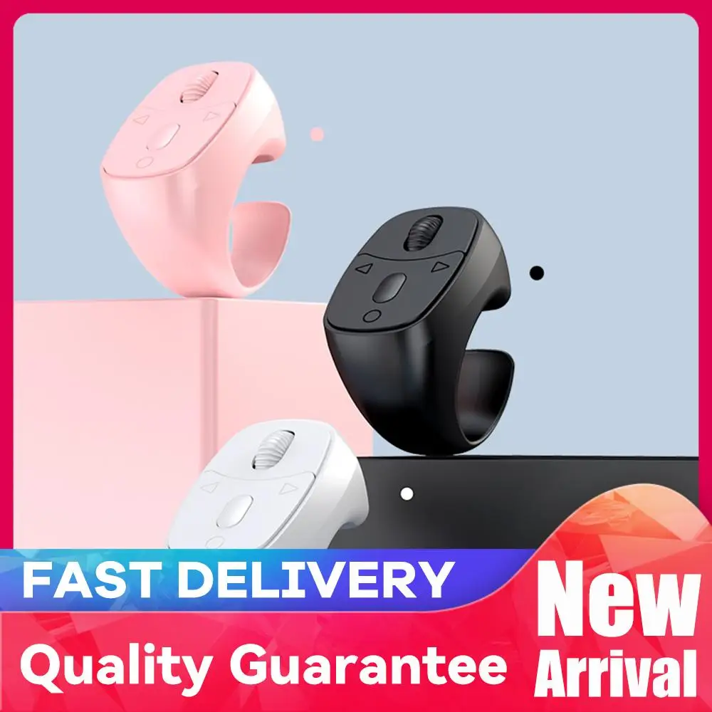 Cell Phone Scrolling Ring Wireless Finger Shutter Remote Control Page Turner Mobile Phone Controller Bluetooth For Travel