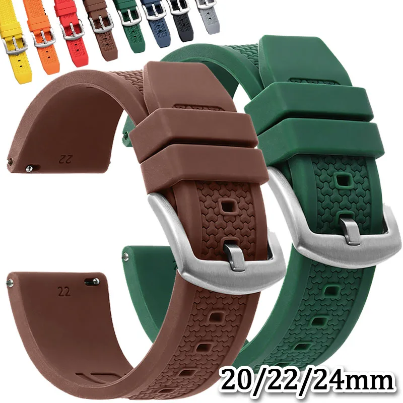 Atmungsaktives Silikon-Uhrenarmband, 20 mm, 22 mm, 24 mm, Schnellverschluss-Gummiarmband, Sport, wasserdicht, universelles Armband für Omega für Seiko