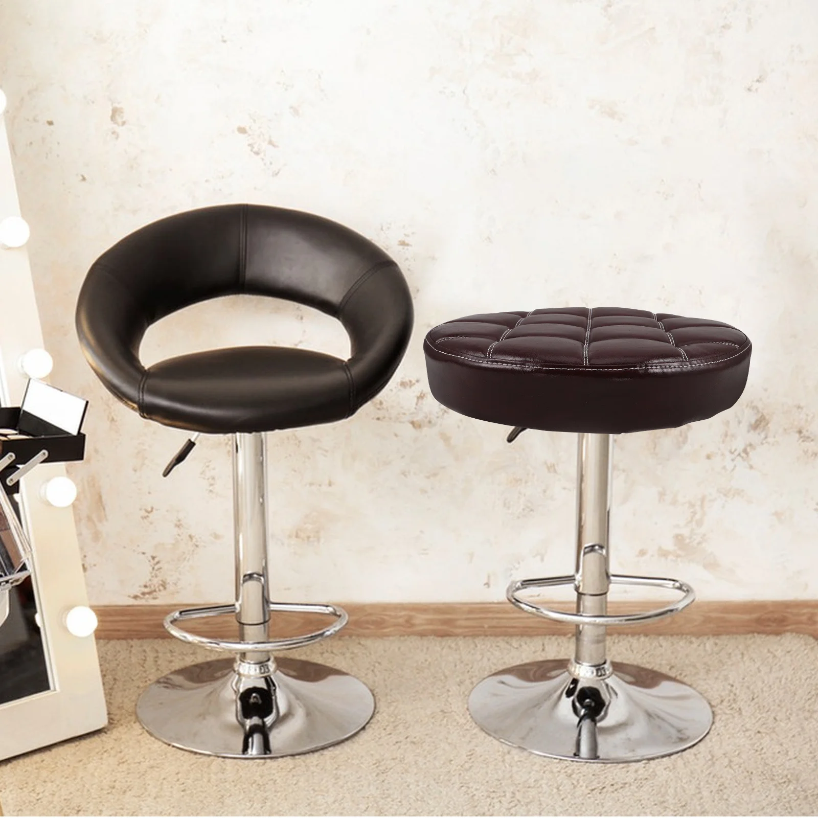 

Round Bar Stool Seat Replacement Cushion Comfortable Pu Foam Padding Smooth Edge For Home Bar Commercial Use Stool Seating