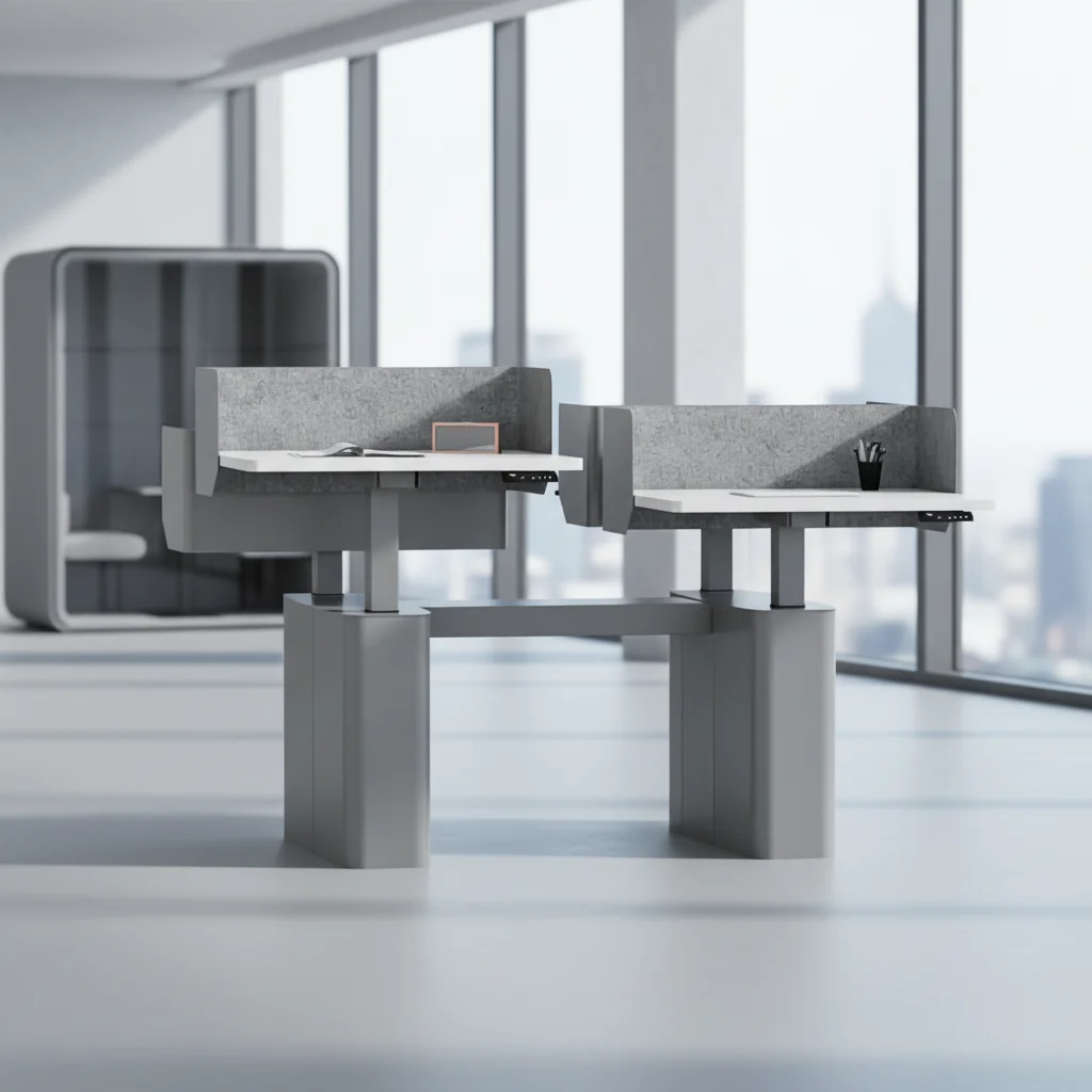 Office Desk,Customizable Height Adjustable Steel Modular Ergonomic Durable Modern Luxury Design 1/3/4 Seates Office Workstation
