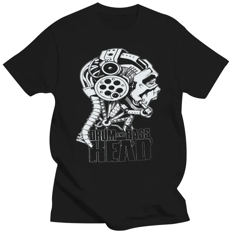 Drum And Bass Head T Shirt Robot Junglist Jungle Massive Amen Dubstep Mens Women Vintage Tea Shirt