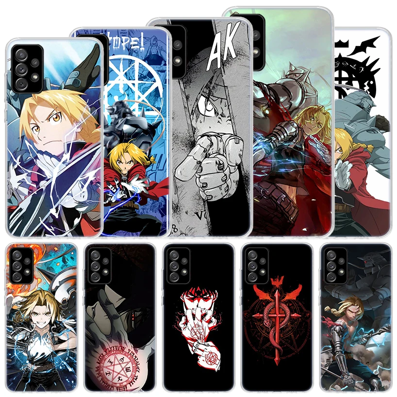 Fullmetal Alchemist Anime Soft Case For Samsung Galaxy A15 A14 A13 A12 A55 A54 A53 A52 Phone Cover A35 A32 A33 A25 A23 A22 A05S 