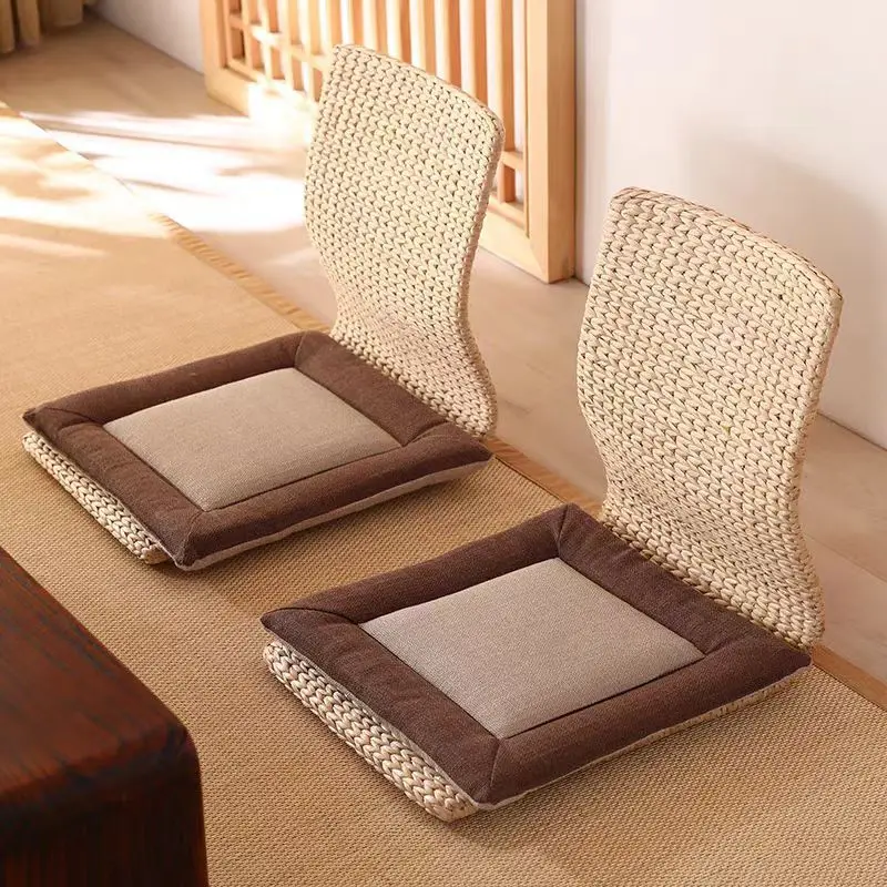 

Для соломенного стула с татами, домашнего стула для ленивой спальни, общежития, сиденье для эркера, безногий японский напольный стул