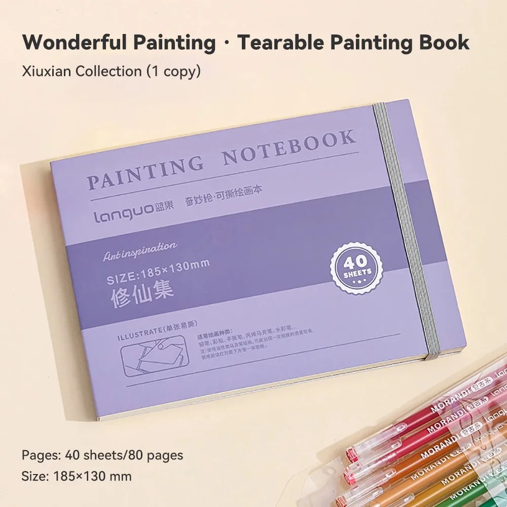 

Thick Paper Tearable Drawing Notebook Hardcover Refillable Sketchbook Handbook Professional Classic Mini Drawing Book