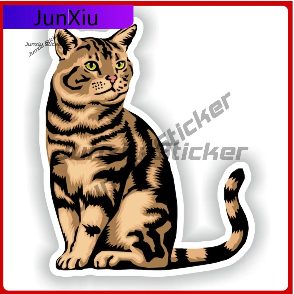 

Cartoon Tabby Cool Wall Waterproof Decal Accessory Cool Decals Resistant Animals Sticker Truck Anti Bumper Cute Graphic Helmet