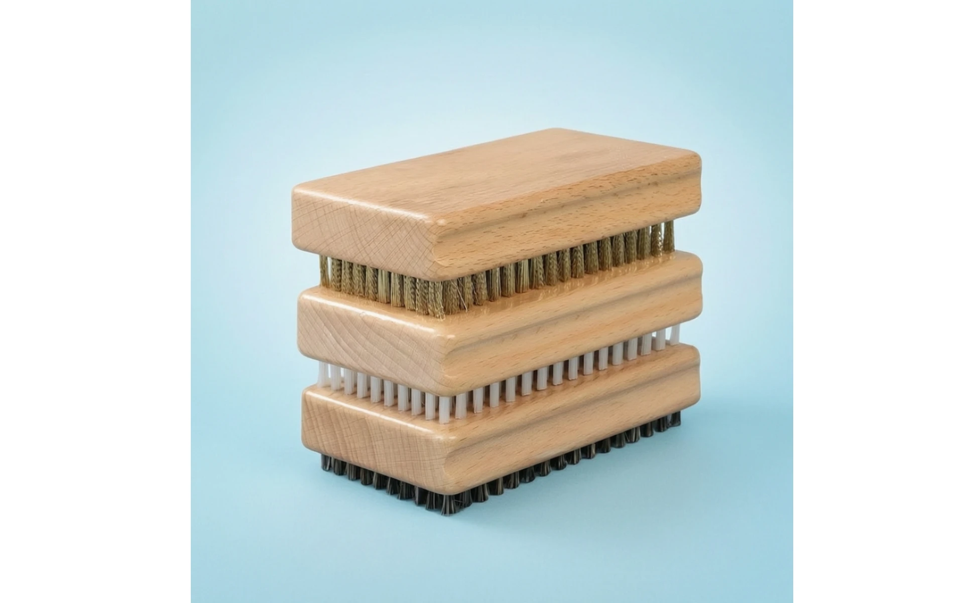 3 Pieces Ski Board Waxing Brush Mixed-Bristle Ski Brush with Brass Bristles Sports Equipment Wooden Versatile for Skiers