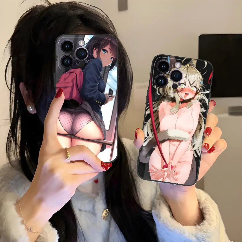 أنيمي Waifu هنتاي قضية الهاتف المحمول آيفون 17 16 15 14 13 12 11 X XR XS 8 7 برو ماكس زائد لون صغير واقية جميلة