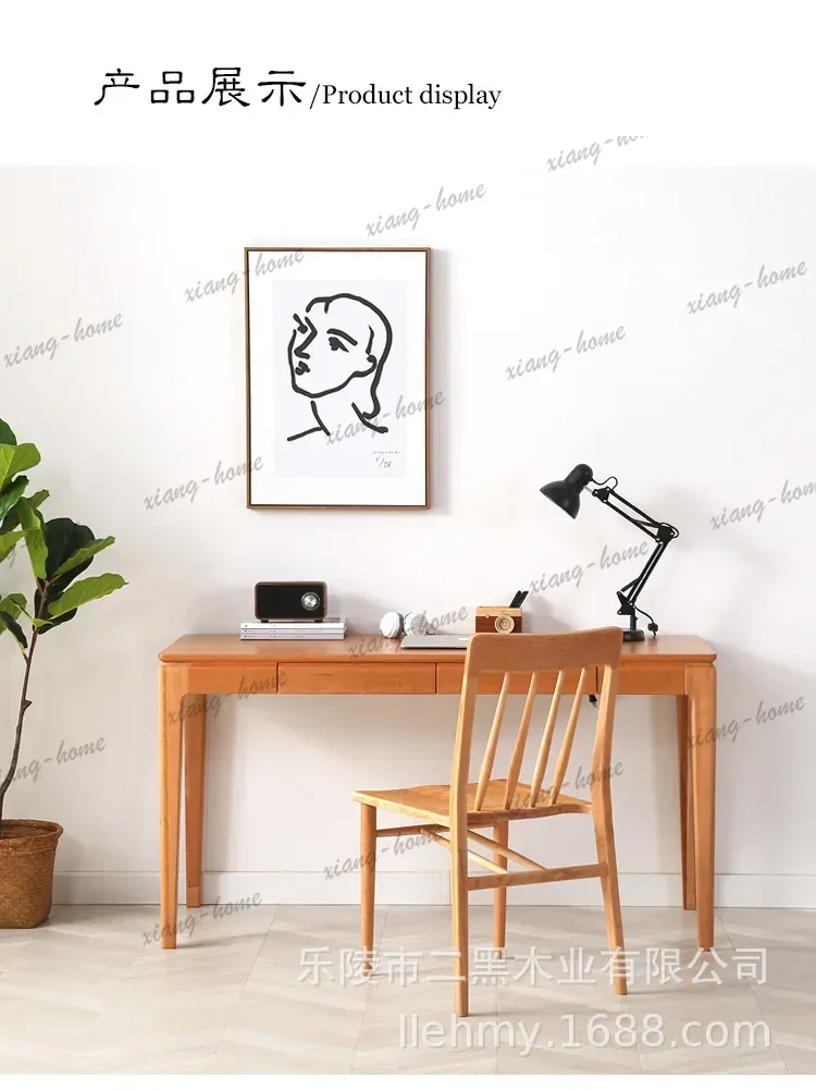 YJ Cherry Nordic Office Desk Japanese-style Writing Popular Book Desk Computer Oil Coating Offcie Furniture El Escritorio XYSZ
