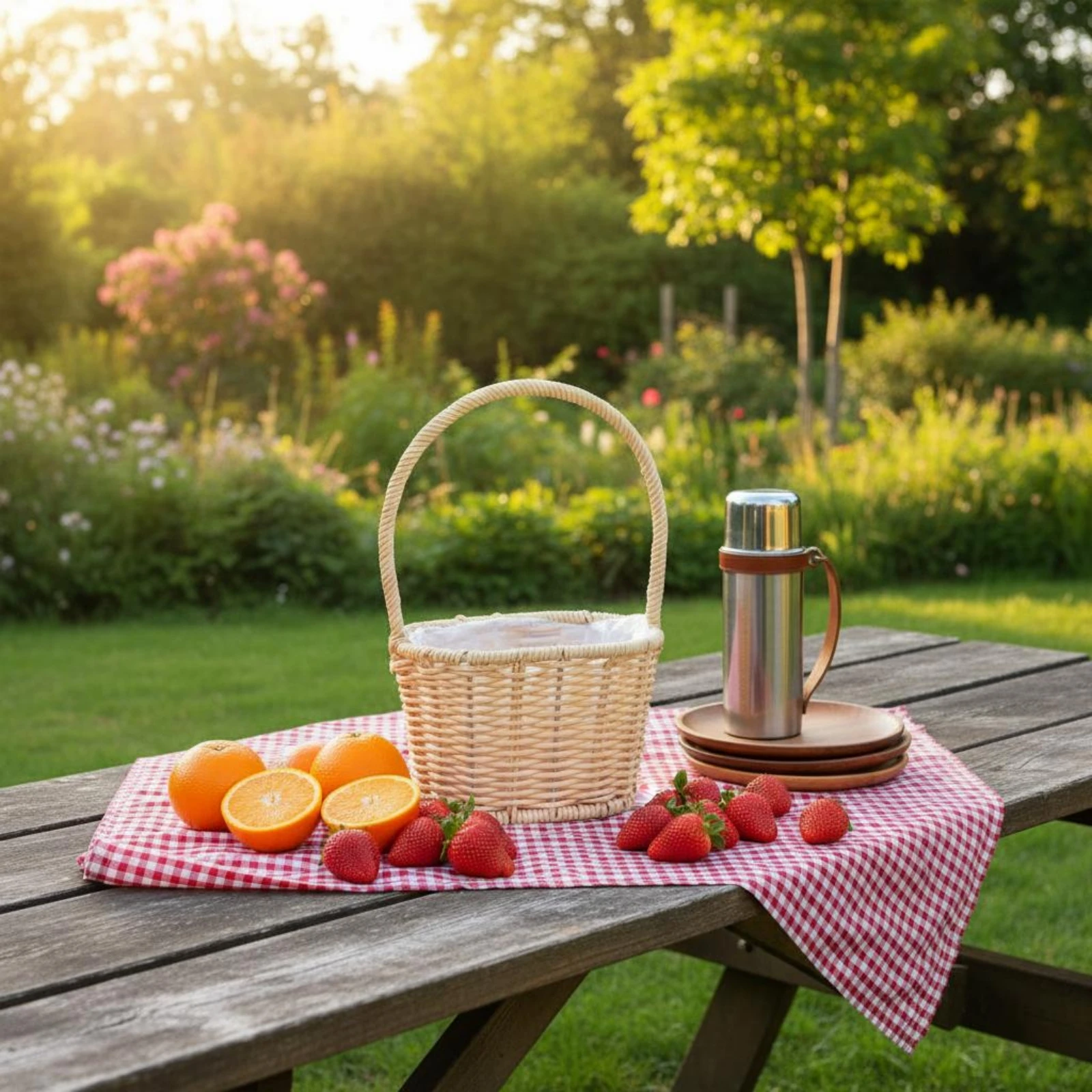 Picnic Basket Handwoven Wicker Design Easy to Carry Farmhouse Style Household Storage for Organizing Small Essentials