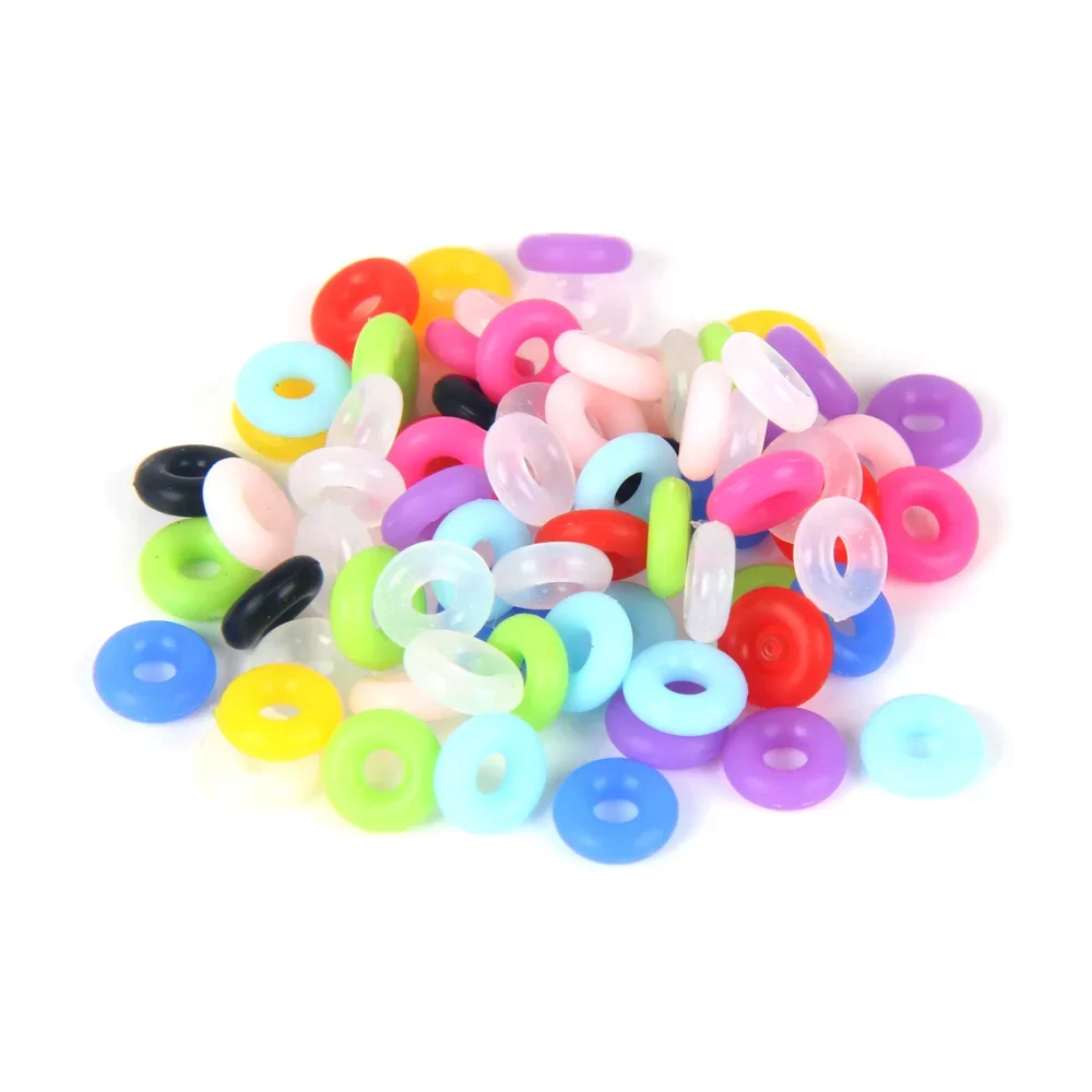 SHOWSANG 200pcs/Lot Silicone Beads 6mm Flat Round Spacer Beads for Jewelry Making DIY Coloful Bracelet Necklace Accessories