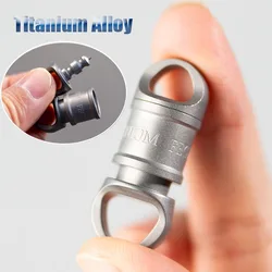 Titanium Alloy 360° Rotating Key Ring Buckle Keychain Waist Belt Buckle Spring Lock Keyring Outdoor Tool EDC Unboxing Tool 13g