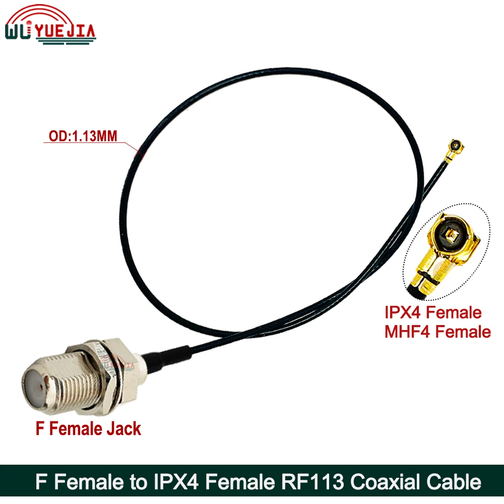 2Pcs/Lot U.FL RF 1.13 Cable IPX-1 IPX-4 MHF4 Female to F Female Jack Connector RF113 Pigtail WIFI Antenna Extension Jumper Cable