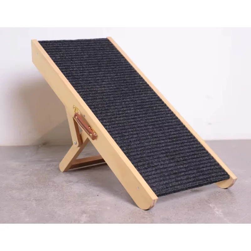 

Wooden non-slip pet ramp with adjustable height and folding
