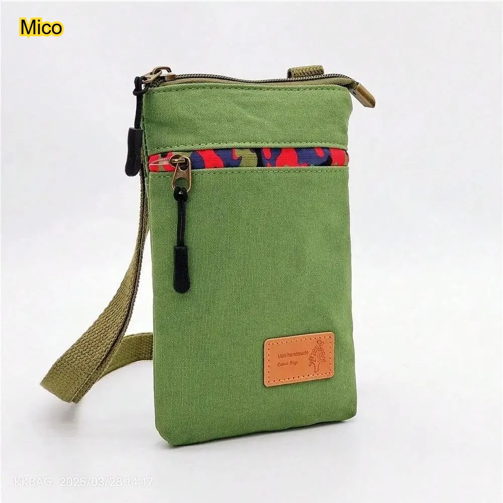 

New colorful three-layer cloth bag, 7-inch large screen crossbody phone bag, neck hanging storage bag