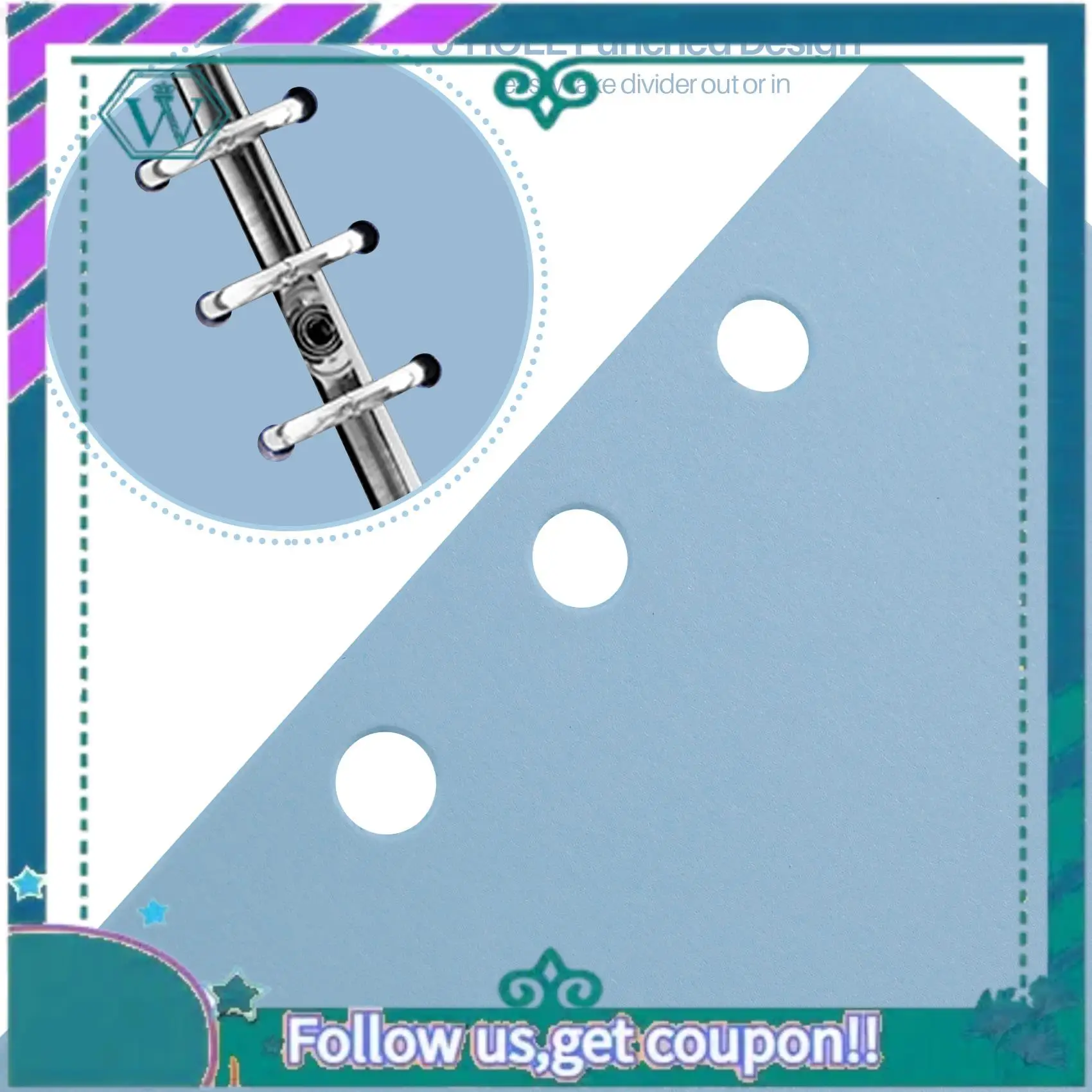 Upgraded 10 Sets A6 Subject Dividers Paper Sheet, Punched File Card Dividers,Tabbed Index Divider For Notebook Insert Planner