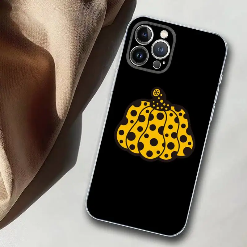 TOPLBPCS Yayoi Kusama Pumpkin Phone Case for iPhone 11 12 13 Mini Pro Max 8 7 6 6S Plus X 5 SE 2020 XR XS Case shell