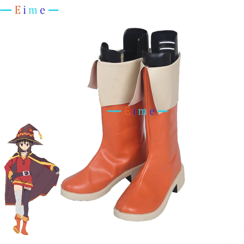 Megumin Cosplay Shoes PU Leather Shoes Halloween Carnival Boots Anime Accessories Cosplay Props Custom Made
