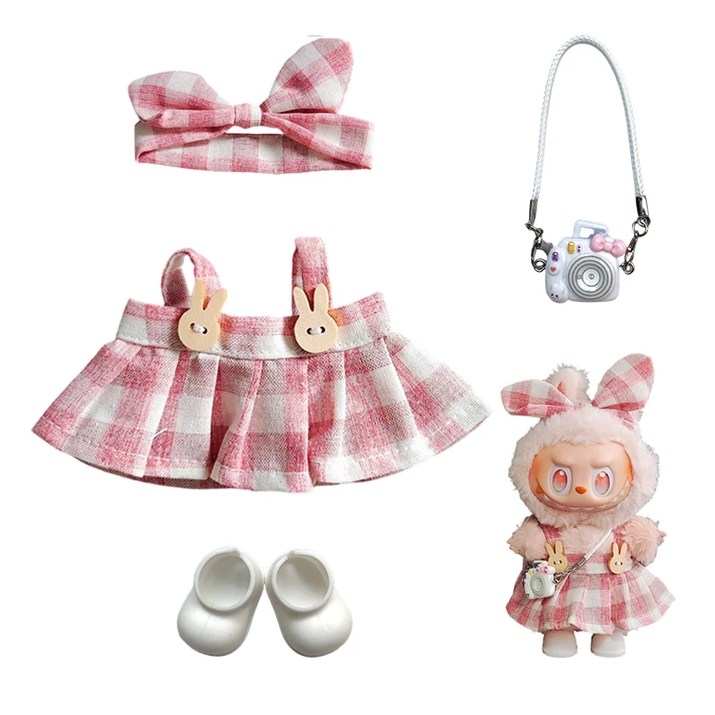 

Мини-плюшевая кукла 17 см, аксессуары для одежды для Кореи, костюм Kpop Exo Labubu Idol, одежда в подарок, только одежда и без кукол