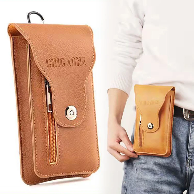 For AGM X6 Zero H6 Lite H5 Pro Dual Layer Leather Flip Phone Case For AGM H3 H2 H1 Note N1 G2 Pro Glory X5 X3 Holster Waist Bag