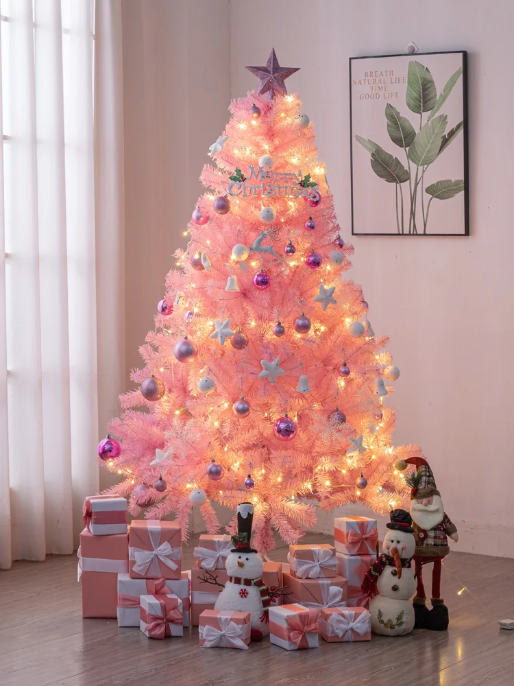 1.5/1 Pink Christmas Tree Set Home Cherry Blossom Gradual Change Christmas Decoration Ins Wind Internet Celebrity Tree