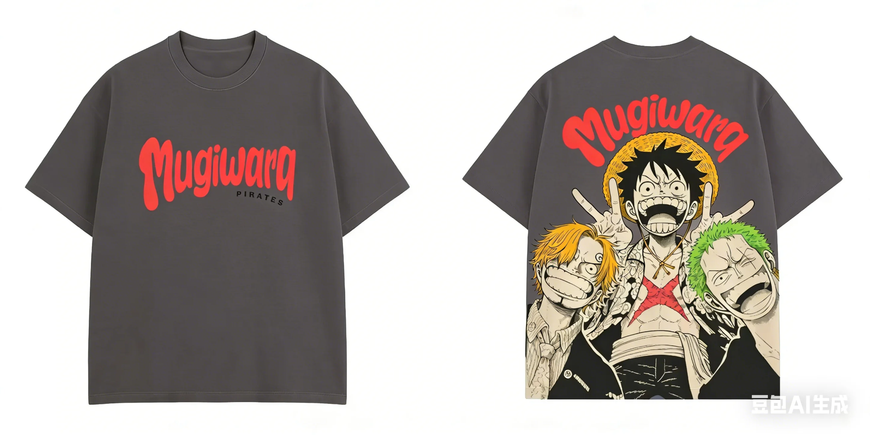 One Piece Luffy Zoro Sanji Mugiwara Crew Grafik-T-Shirt, Vintage Manga Print Anime Casual T-Shirt für Männer, Frauen, Kinder – Detail 6