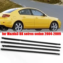 Car Side Window Weather Strip Black Rubber Glass Sealing Strip Moulding for Mazda3 BK Seires Sedan 2004-2009