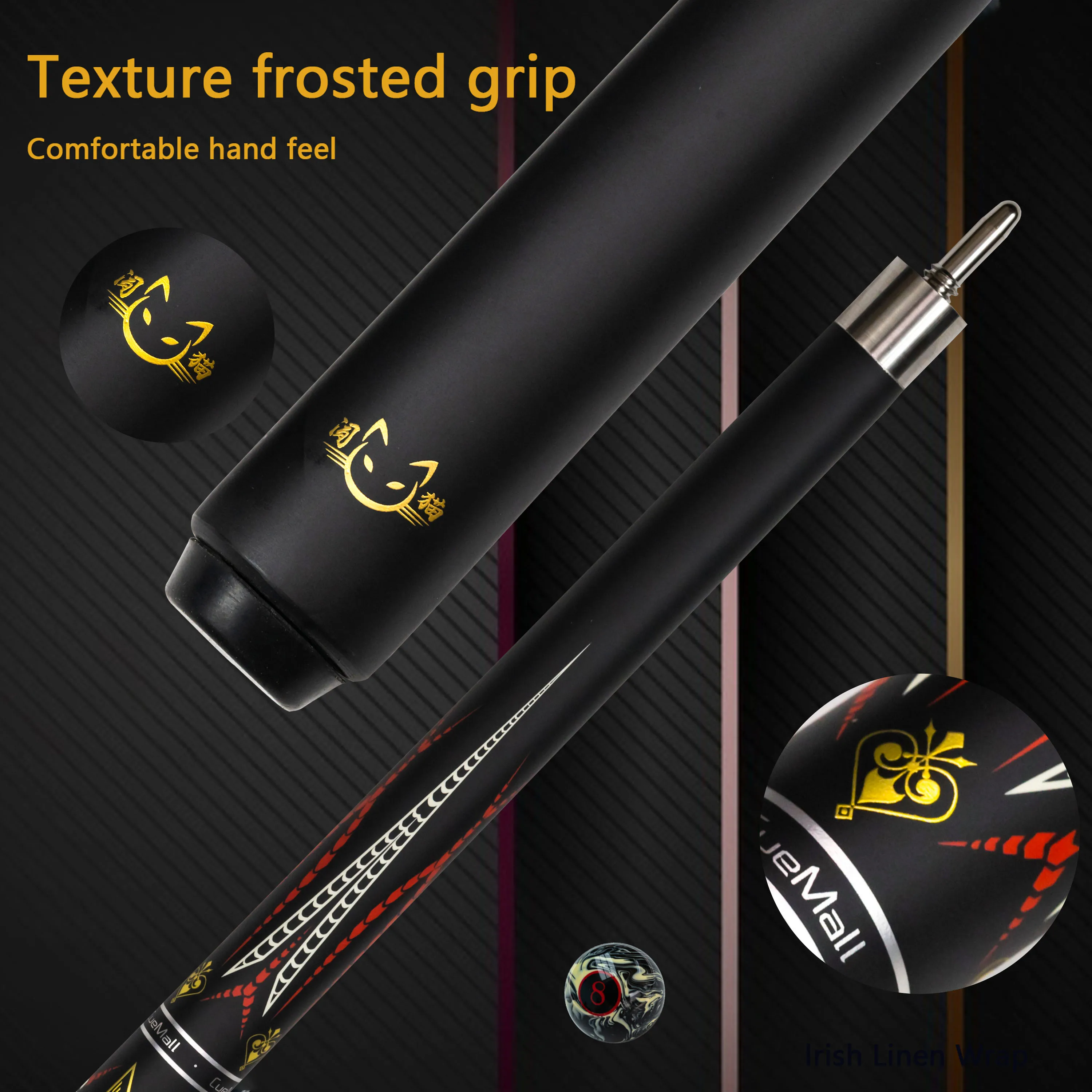 58 بوصة انحراف منخفض تجمع جديلة الكربون رمح الفولاذ المقاوم للصدأ وصلة سريعة 12.5 مللي متر متعدد الطبقات تلميح تصميم أنيق