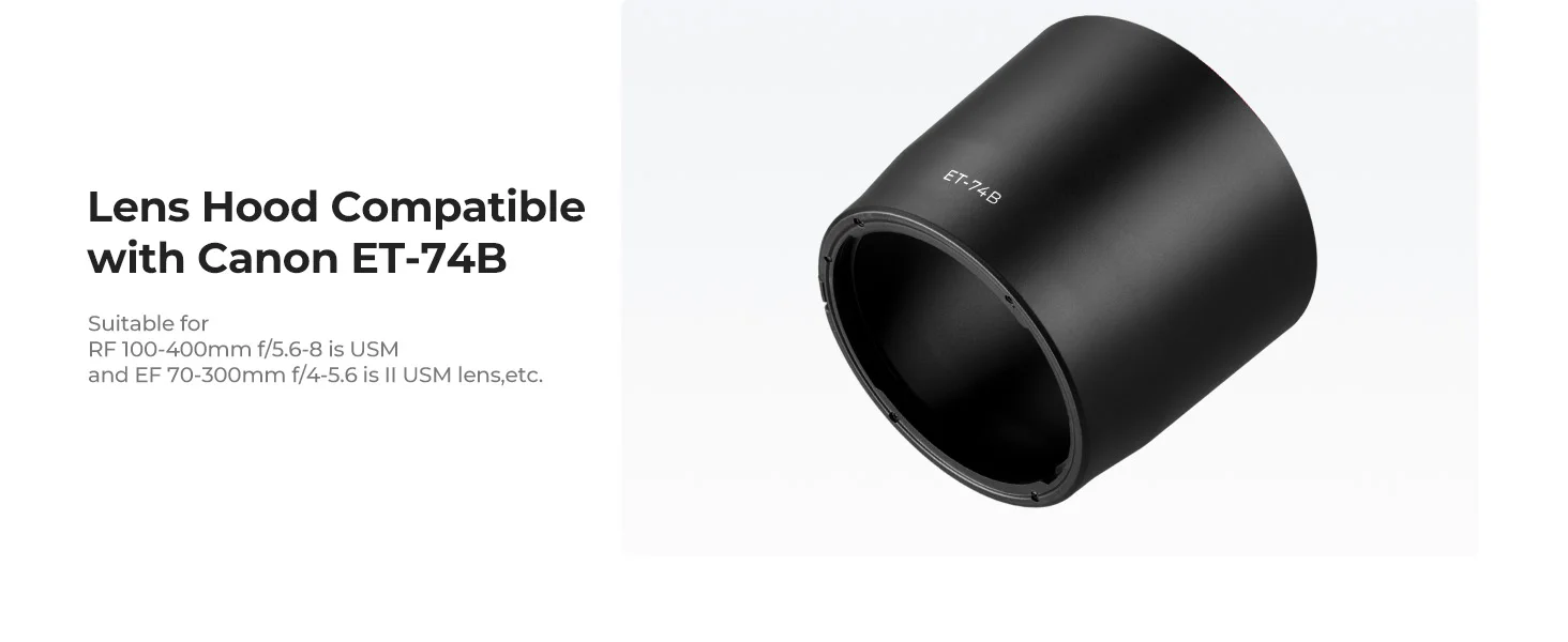 K&F CONCEPT Gegenlichtblende für Canon Objektiv Reversibel Schnappverschluss Kamera Objektivblende Ersatz für ET74B EW60F EW65C Bajonett Schwarz – Detail 6